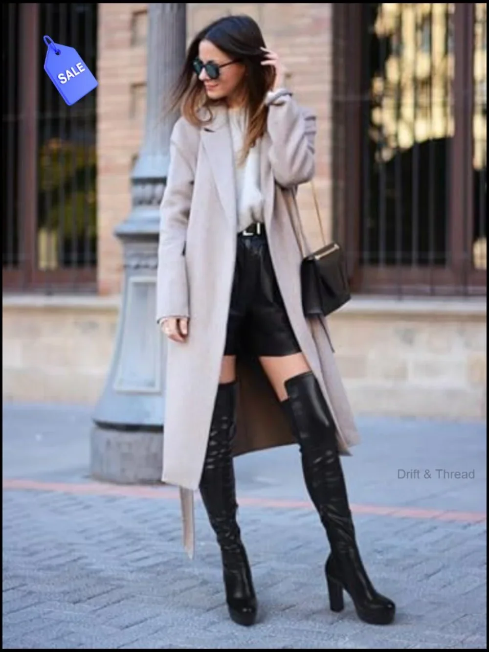 Over the Knee Boots Chunky Heel Platform Side Zipper